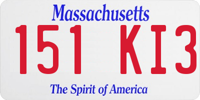 MA license plate 151KI3