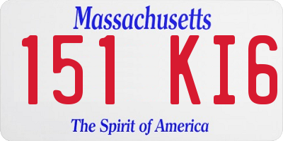 MA license plate 151KI6