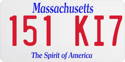 MA license plate 151KI7