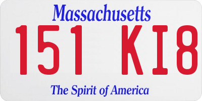 MA license plate 151KI8