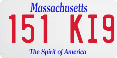 MA license plate 151KI9