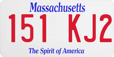 MA license plate 151KJ2