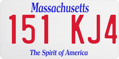 MA license plate 151KJ4