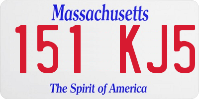 MA license plate 151KJ5