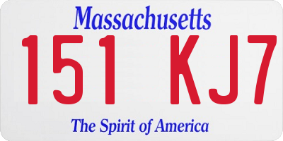 MA license plate 151KJ7