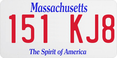 MA license plate 151KJ8