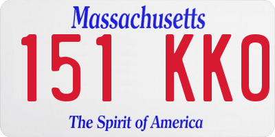 MA license plate 151KK0