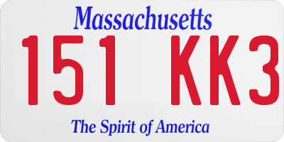 MA license plate 151KK3