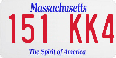 MA license plate 151KK4