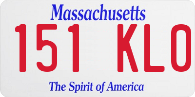 MA license plate 151KL0