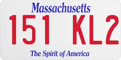 MA license plate 151KL2