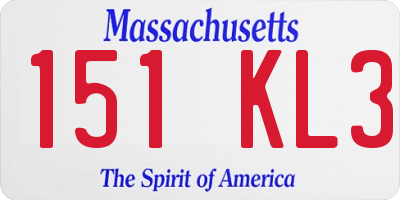 MA license plate 151KL3