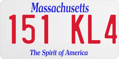 MA license plate 151KL4