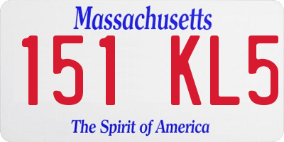 MA license plate 151KL5