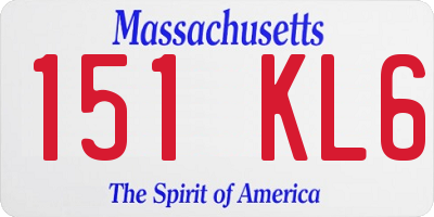 MA license plate 151KL6