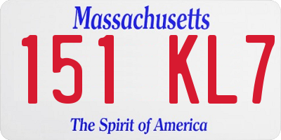 MA license plate 151KL7