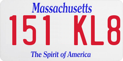 MA license plate 151KL8