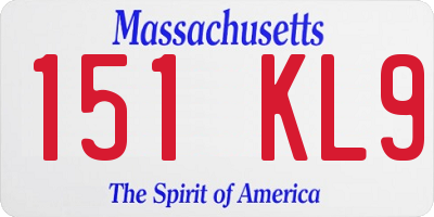 MA license plate 151KL9