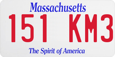 MA license plate 151KM3