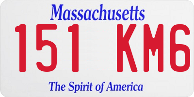 MA license plate 151KM6