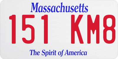 MA license plate 151KM8