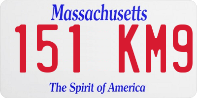 MA license plate 151KM9