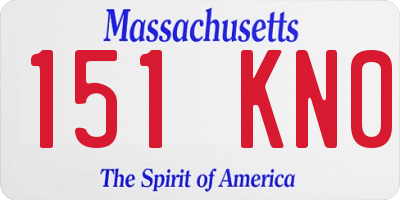MA license plate 151KN0