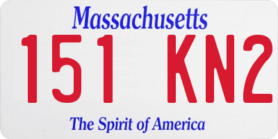 MA license plate 151KN2
