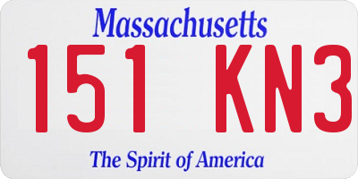 MA license plate 151KN3