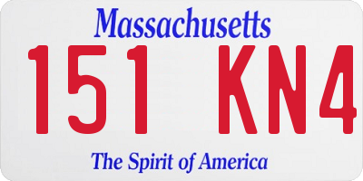 MA license plate 151KN4