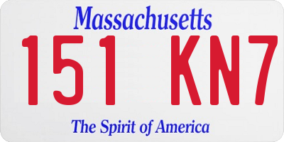 MA license plate 151KN7