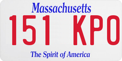 MA license plate 151KP0