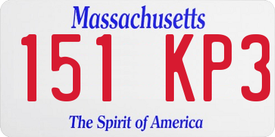 MA license plate 151KP3