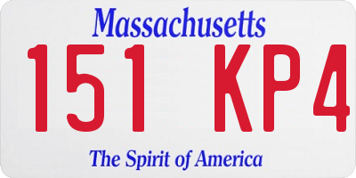 MA license plate 151KP4