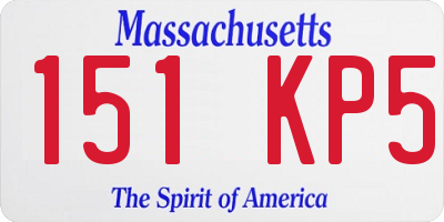 MA license plate 151KP5