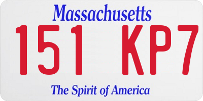 MA license plate 151KP7