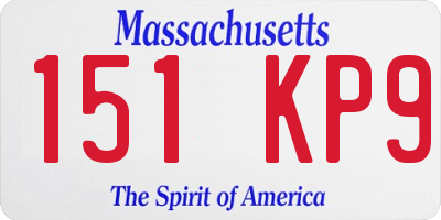 MA license plate 151KP9