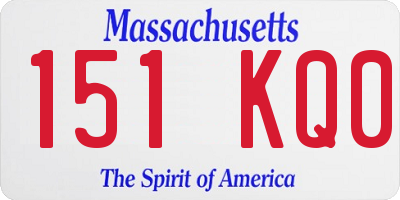 MA license plate 151KQ0