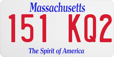 MA license plate 151KQ2