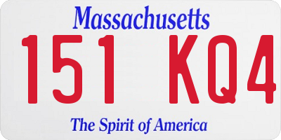 MA license plate 151KQ4