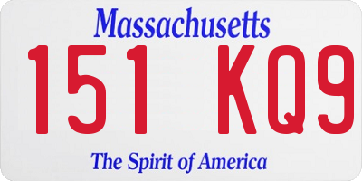 MA license plate 151KQ9