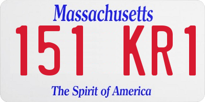 MA license plate 151KR1