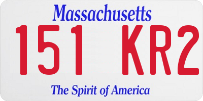 MA license plate 151KR2