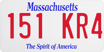MA license plate 151KR4