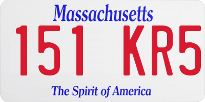 MA license plate 151KR5