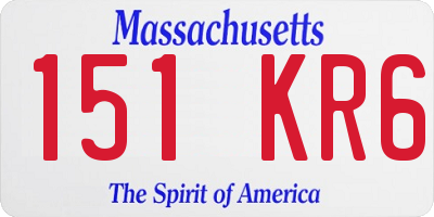MA license plate 151KR6