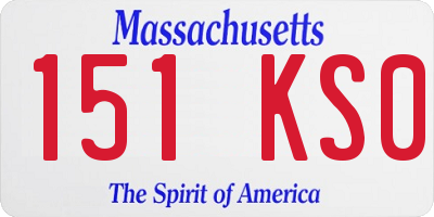 MA license plate 151KS0
