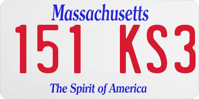 MA license plate 151KS3