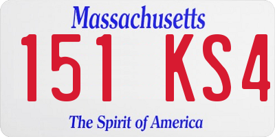 MA license plate 151KS4