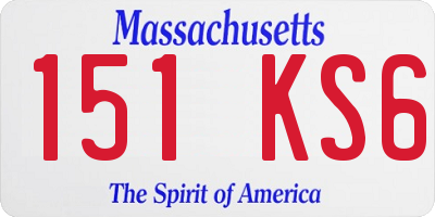 MA license plate 151KS6